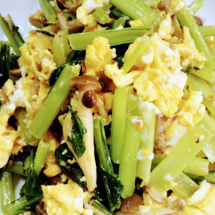 【簡単】小松菜と卵の白ダシ炒め